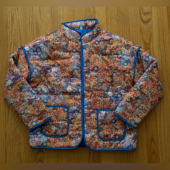 Dolman Quilted Puff Jacket, Floral Lightweight - Picture 3 of 8